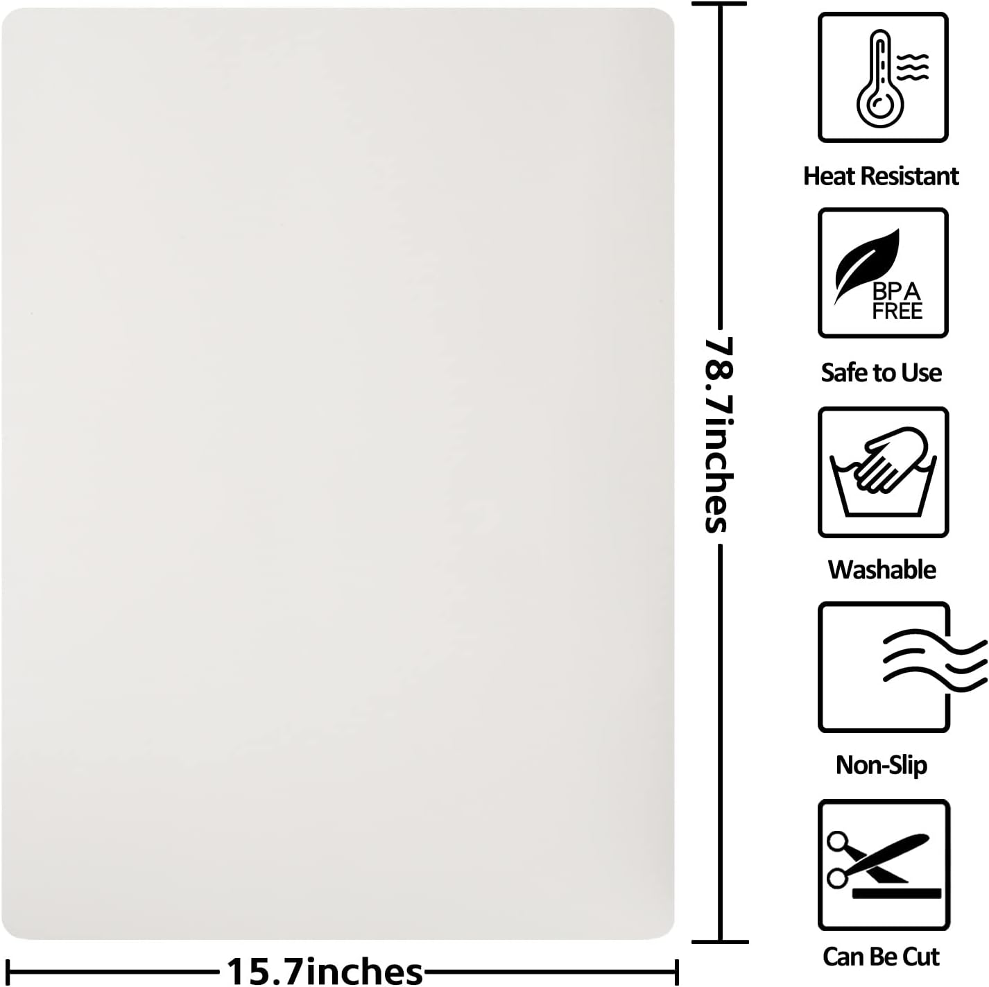 Silicone Mat Heat Resistant Mats for Countertop, Large Silicone Mats for Crafts Kitchen Counter Workbench Table protector, Size 36x24 inches Thick 2mm,Rolled Package,Light Blue