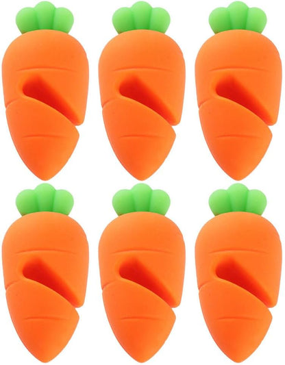 MERRYHAPY Carrot Pot Overflow Preventer 6 Pack Silicone Lid Lifters Boil Stoppers for Kitchen Slow Cooking Spill-Proof Pot Cover Holders 2.16 X 1.18 X 1.18 in