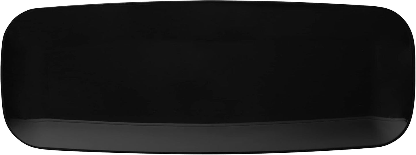 Plasticpro Plastic Serving Trays - Round Serving Platters with Gold Rim 14X14 Disposable Party DishPack of 2