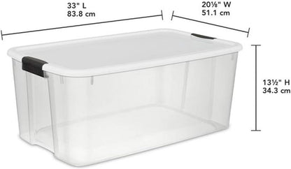 Sterilite 6-Pack Ultra Latching Box, Storage Bins with Lids, Clear Plastic, 18 Qt – Large Heavy-Duty Organizing Bin Containers for Home, Closet, Kitchen, Pantry, Bathroom, and Office