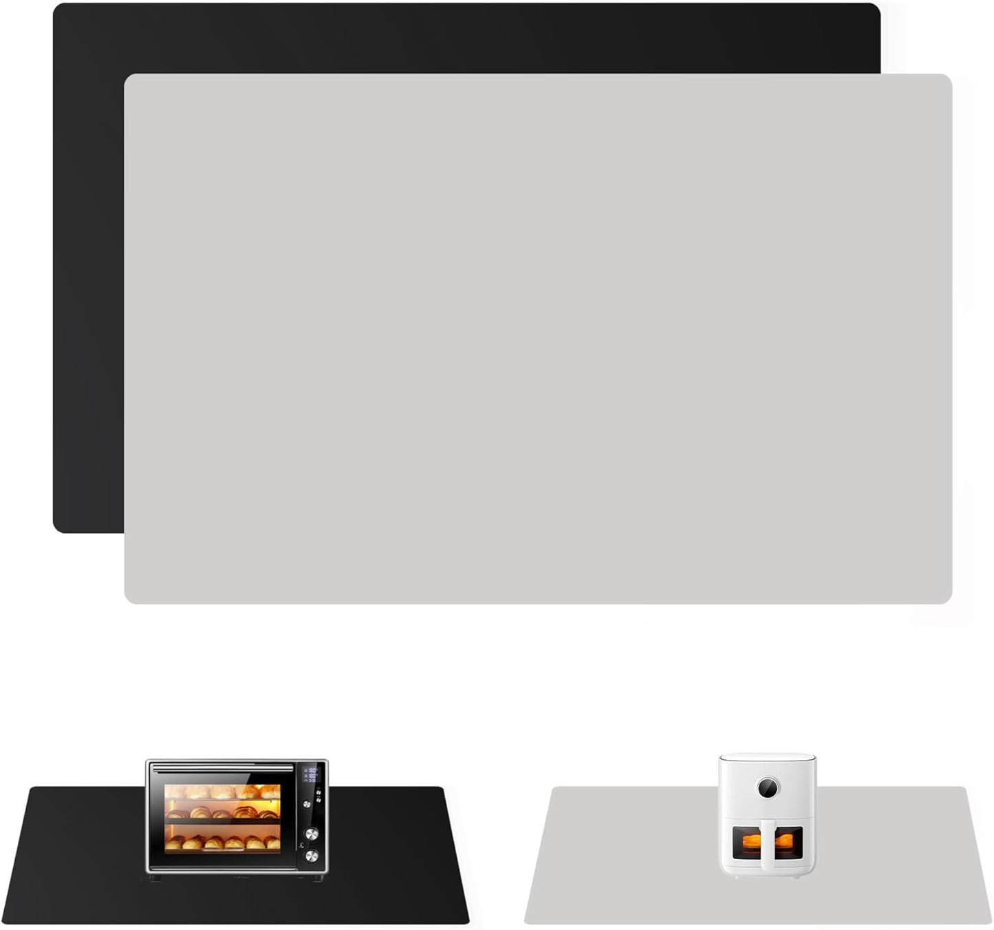 Extra Large Non-Slip Silicone Mat, 32.3x24 Inch Cut-to-Fit Counter Protector,Heat & Waterproof Drawer Liner, Food Grade Durable Desk Mat, 1.2mm Thick Gray