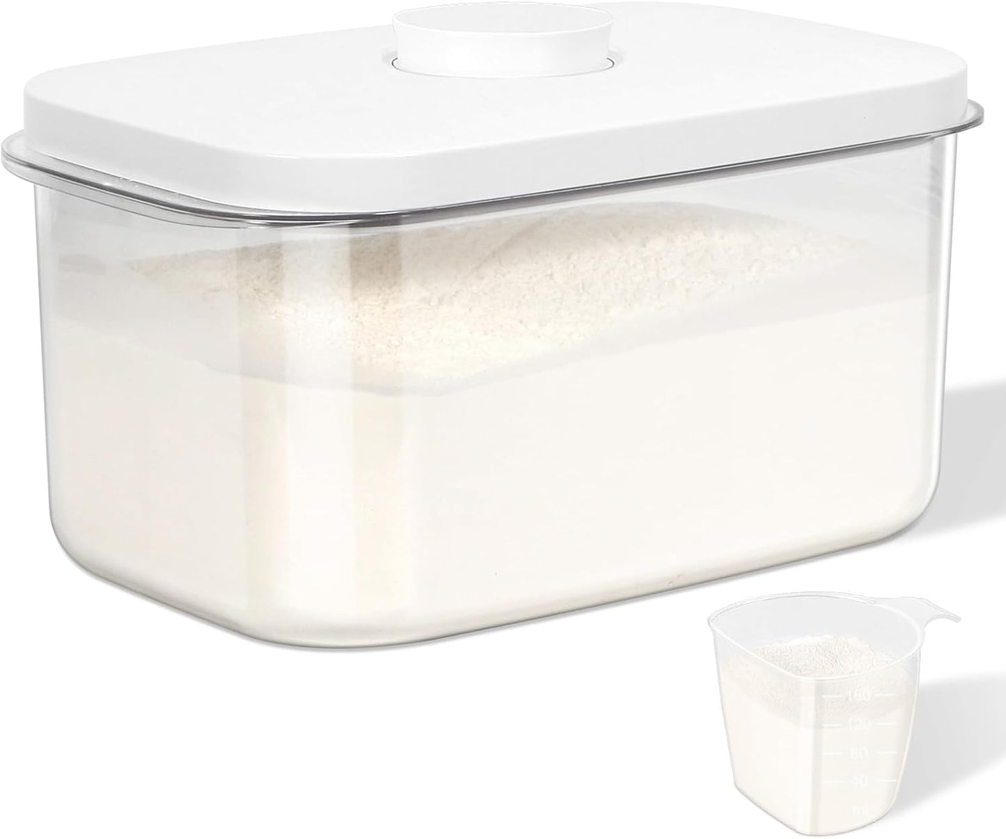 TBMAXS Versatile Storage Container Bin with Pop-up Lid & Scoop, Rice Flour Container Dog Cat Food Storage Container, Laundry Room Organization Household Essentials Kitchen Pantry Organizers
