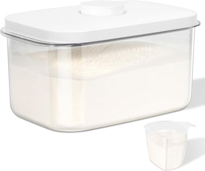TBMAXS Versatile Storage Container Bin with Pop-up Lid & Scoop, Rice Flour Container Dog Cat Food Storage Container, Laundry Room Organization Household Essentials Kitchen Pantry Organizers