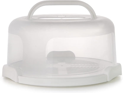Zoofen Plastic Cake Carrier with Handle 10in Cake Holder Cake Stand with Lid Pink Cake Container for 10in Cake Round Cake Carrier for Transport