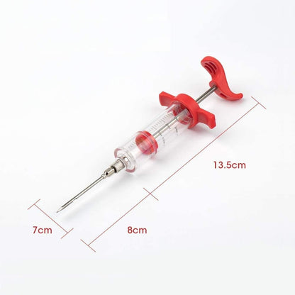 Meat Injector Plastic with 2 Stainless Steel Needles and Brushes