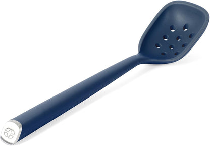 Calphalon Edge Silicone Spoon, Flexible Silicone Cooking Spoon with Reinforced Core, Heat-Resistant Nonstick-Safe Kitchen Spoon for Stirring, Mixing & Serving, Navy