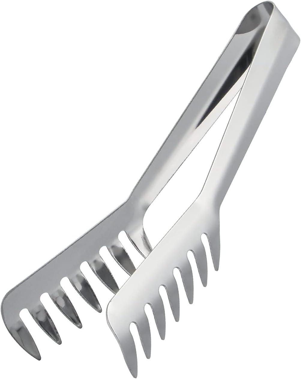 HornTide Stainless Steel Pasta Tongs, Pack of 2 Piece, Teethed Ends Design for Spaghetti Noodle Pastry, Kitchen Serving Tong Set 8-inch 20cm
