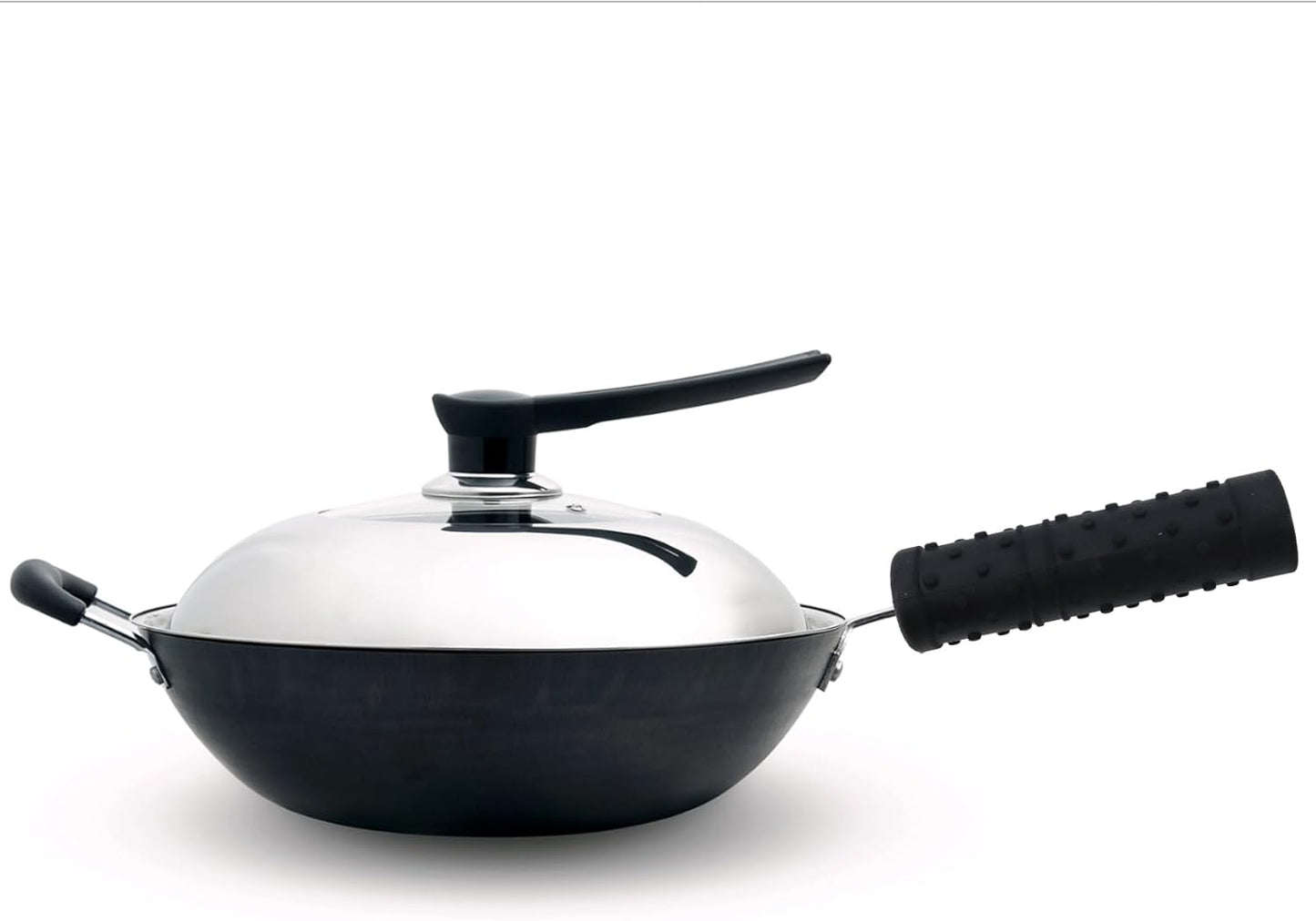Silicone Pot Handle Cover,5.5 Inch Length Heat Resistant Non-Slip Wok Pan Handle Sleeve for Cast Iron Skillet, Pots and Pans,Black