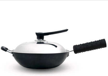 Silicone Pot Handle Cover,5.5 Inch Length Heat Resistant Non-Slip Wok Pan Handle Sleeve for Cast Iron Skillet, Pots and Pans,Black