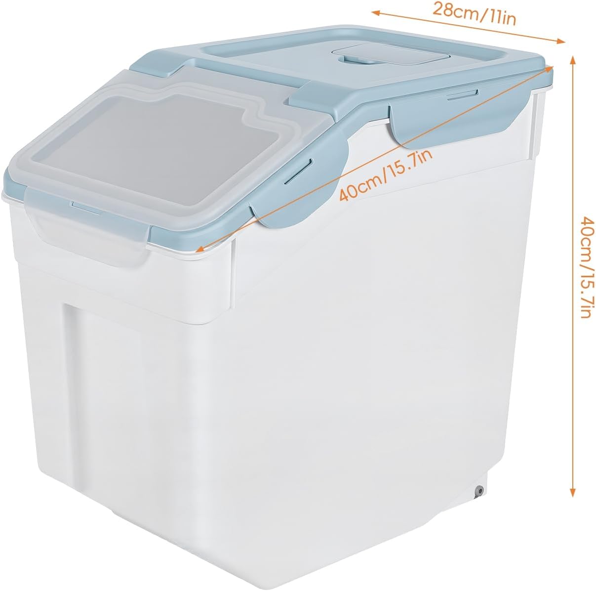 Airtight Dog Food Storage Container (2-Pack), 11.86 Gal Large Pet Food Storage Containers with Wheels & Measuring Cup, Rice Dispenser & Flour Sugar Storages Containers for Kitchen Pantry Orga