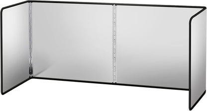 3 Sided Foldable Splatter Guard, Stainless Steel Grease Splatter Screen, Non-Stick Oil Splash Guard, Anti-Grease Cooking Shield, Heat-Resistant Stove Protector with Safe Edge, Easy to Clean (Medium)