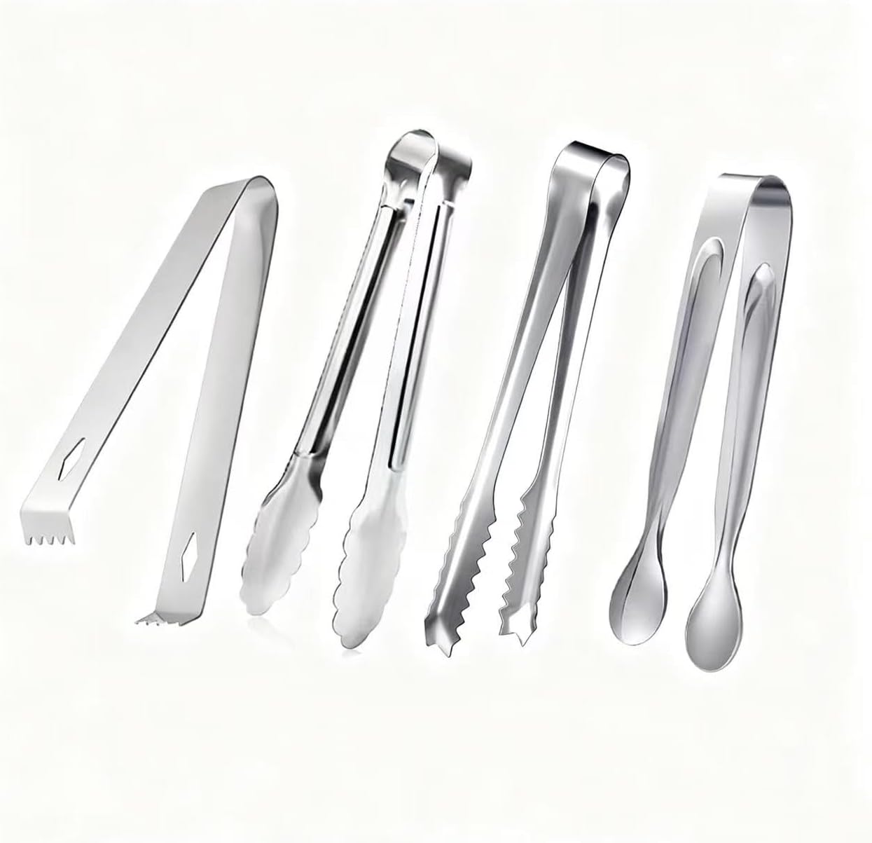 Stainless Steel Ice Scoop and Ice Tongs,Food Scoop Metal Ice Scooper&Buffet Clip for Home Bar Buffet Wedding Canisters, Easy Clean & Durable (gold)