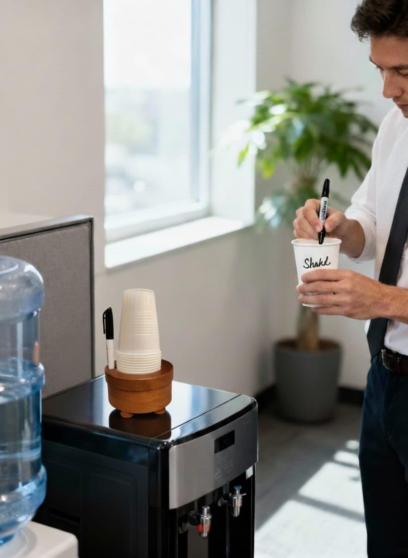 Party Cup Holder with Marker Slots | Drink Organizer for Birthdays, Festive Events, BBQs & Holiday Gatherings | Hosting Essentials for Plastic Cups | Wood Design Two in One (Brown Rustic)