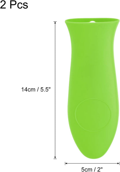 uxcell 2pcs Silicone Hot Handle Holders, Cast Iron Skillet Handle Covers Silicone Pan Handle Sleeve for Frying Pans Griddles Cookware Handles, Orange