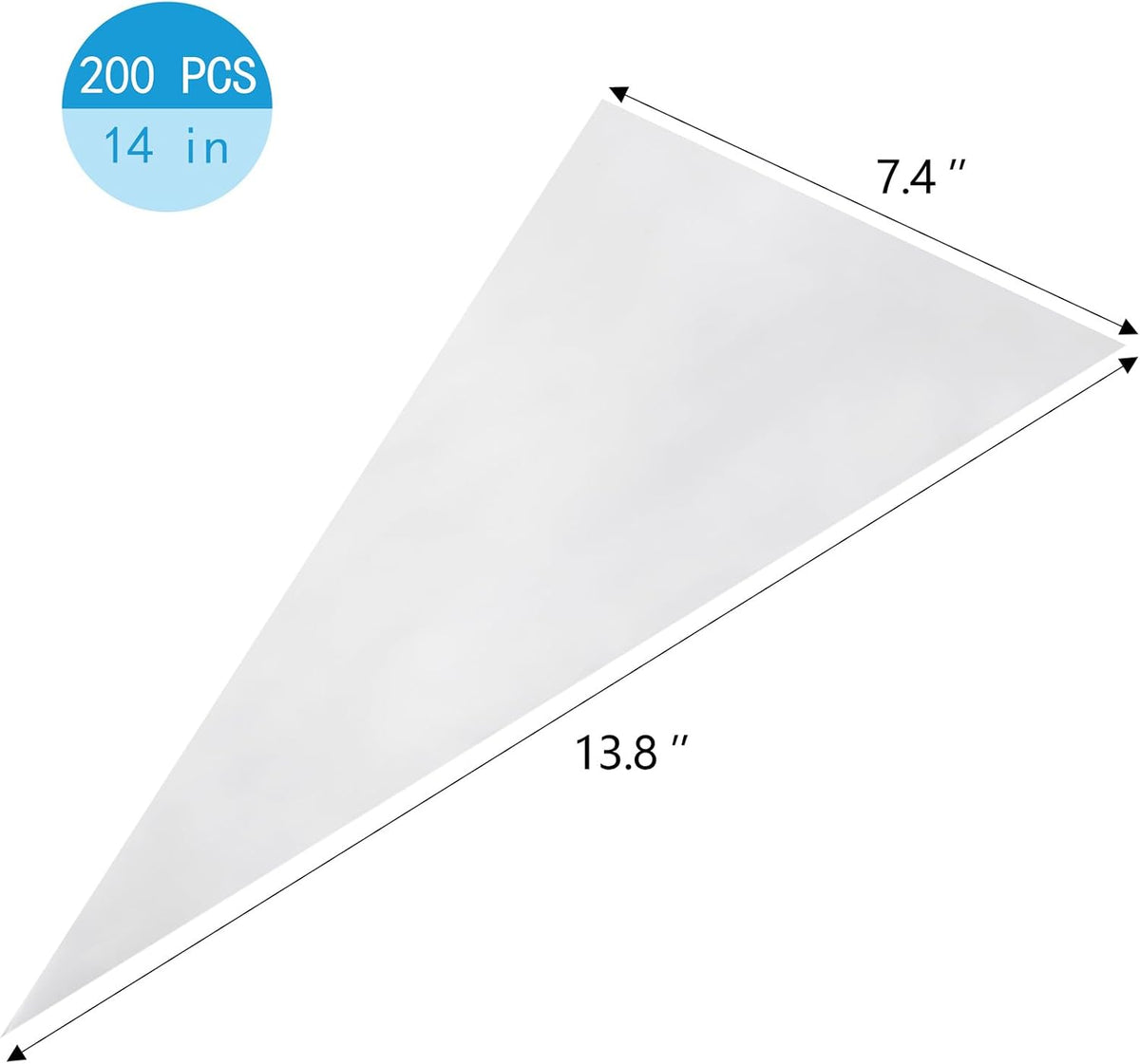 Piping Bags 12 & 16 Inch, 200 PCS Tipless Piping Bags Disposable Pastry Bags Thick Icing Bags for Decorating Cake Cookies