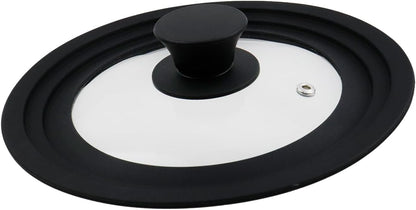 Silicon Glass Lid Fits 6.5", 7", 8" Inner Diameter Pots (Grey)