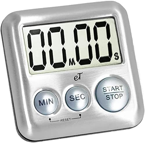 Elegant Digital Kitchen Timer Stainless Steel - Loud Alarm Model eT24 Plum