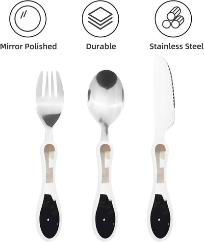 3-Piece Kids Silverware Set With Storage Case, Stainless Steel Reusable Children Safe Knife Spoon Fork Set Ocean Sea Animal Shark Children Flatware Set For Kids Lunch Box