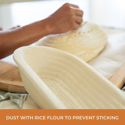 Bulka Sourdough Banneton Bread Proofing Basket 11.4" Oval Groove 750g