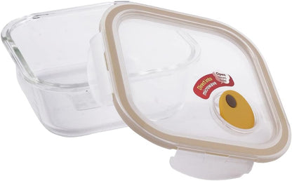 LOCK & LOCK Ovenglass Heat Resistant Glass Round Food Storage Container with Steam Vent, 32.12-oz / 4.02-cup