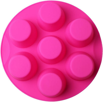 SHEbaking Silicone Egg Bite Molds Air Fryer Muffin Pan for Baking Non-Stick Silicone Egg Molds 7 Cups Air Fryer Cupcake Mold for Mini Muffins, Tart, Mini Cupcake BPA Free
