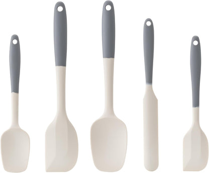 Silicone Spatula Set, 5 Piece Food Grade Rubber Spatulas for Baking, Cooking, and Mixing High Heat Resistant Non Stick Dishwasher Safe BPA-Free (Multicolor)