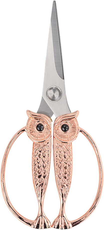 Kitchen Owl Scissors - Stainless Steel Kitchen Scissors, Sharp Meat Scissors, Dishwasher Safe, Heavy-duty Poultry Scissors, Food Cooking Scissors, Gift for Men and Women (Pearl nickel, large)