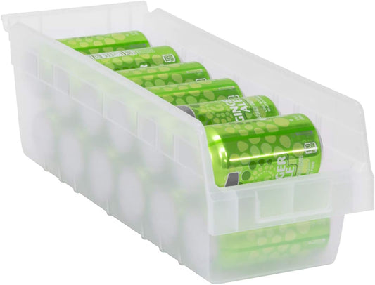 Akro-Mils 30098 ShelfMax Plastic Nesting Shelf Bin Box, 18-Inch Length x 6.75-Inch Width x 6-Inch Height, Clear (10-Pack)