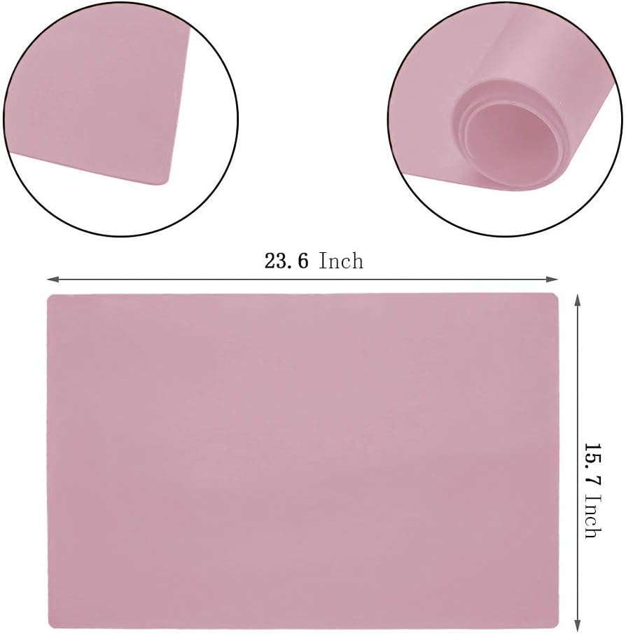 27.5 ''by 19.6 ''Oversize Silicone Placemat for Craft Flexible Multipurpose Huge Extra Large Size Non Slip Waterproof Baking Mat Sheet Black 1 PCS