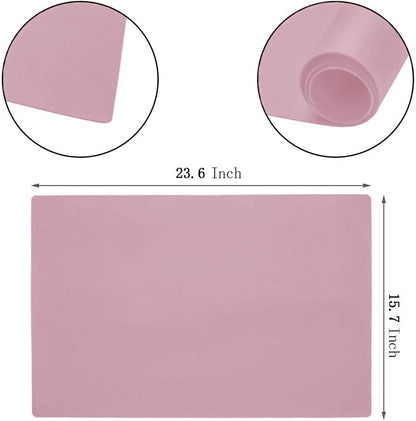 27.5 ''by 19.6 ''Oversize Silicone Placemat for Craft Flexible Multipurpose Huge Extra Large Size Non Slip Waterproof Baking Mat Sheet Black 1 PCS