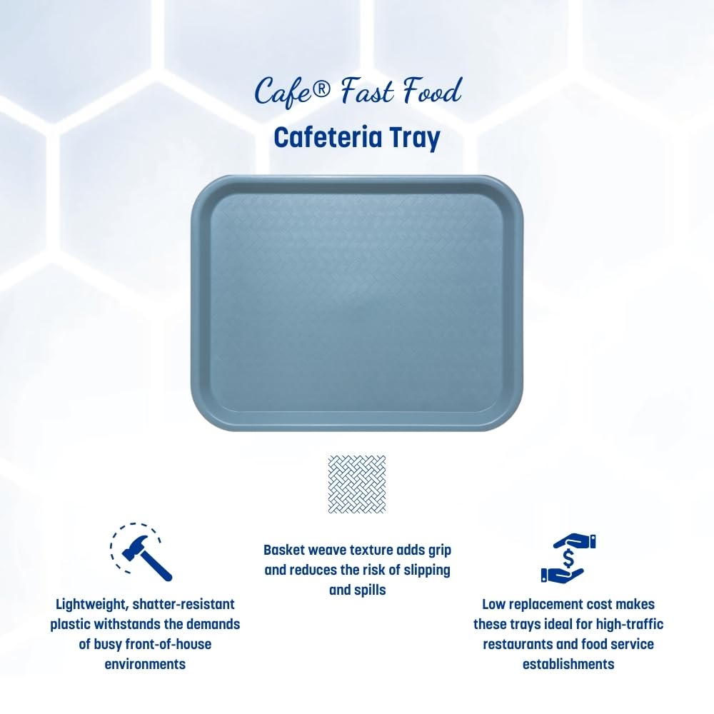 Carlisle FoodService Products CT101403 Cafe Standard Plastic Cafeteria/Fast Food Tray, NSF Certified, BPA Free, 14" Length x 10" Width, Black