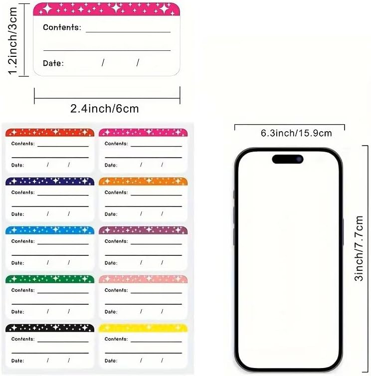 100-Pack Removable Freezer Labels, Waterproof Food Storage Stickers for Date & Contents Marking - Colors A