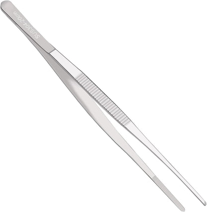 Kitchen Tweezer Tongs 304 Stainless Steel Cooking Tweezers Food Tongs, Culinary Chef Tweezers Pasta Tongs, 12 Inch