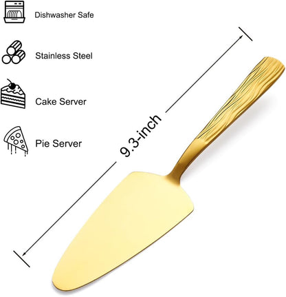 Silver Cake Server Set with Wave Handle, Stainless Steel, 3PCS