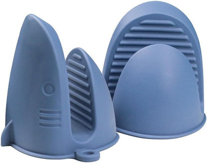 Oven Mitts，Mini Oven Gloves Silicone Heat Resistant Cooking Pinch Mitts Potholder for Air Fryer Kitchen Cooking & Baking (Grey)
