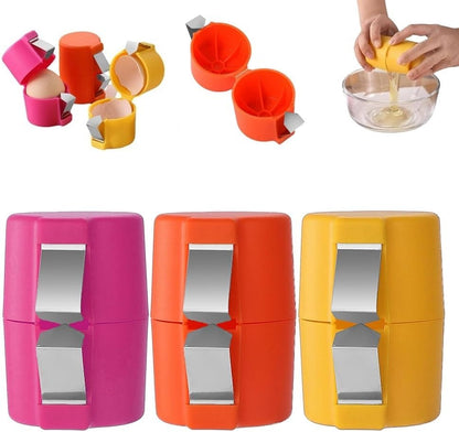 3PCS Egg Shell Opener Egg Cracker Tool for Raw Eggs Egg Topper Cutter Hard Boiled Egg Peeler Cube Egg Separator Stainless Steel Eggshell Breaker Multifunctional Raw Eggs Cracking Tool Kitchen Gadgets