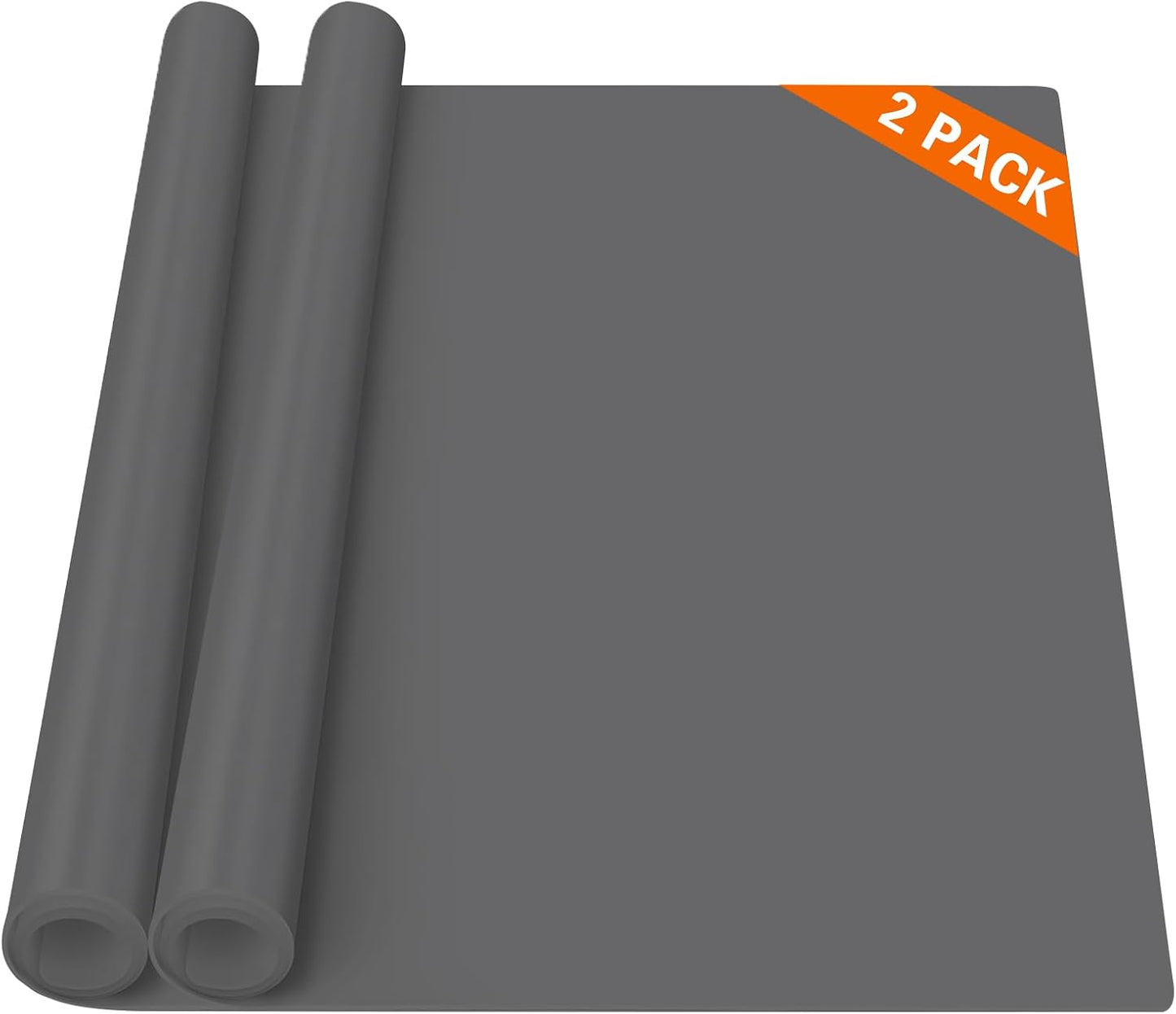2MM Extra Thick Silicone Kitchen Counter Mat, 47.2" x 23.6" Non-Slip Heat Resistant Countertop Protector, Extra Large Craft and Kitchen Mat, 2-Pack, Deep Blue