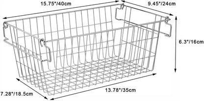 SANNO Chest Freezer Basket Stackable Baskets, Pantry Storage and Organization Chest Freezer Bins Stackable Potato and Onion Storage Bin Metal Baskets for Storage,set of 4