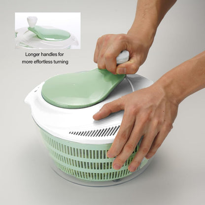 4.2L Green Salad Spinner & Lettuce Spinner for kitchen | BPA-FREE,Quick Drying,Dual Drainage Holes,Spinning Greens, Fruits, and Vegetables.
