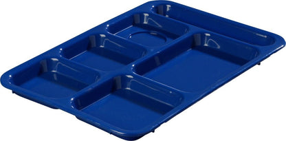 Carlisle FoodService Products P614R09 Right-Hand 6-Compartment Polypropylene Tray, 10" x 14", Green