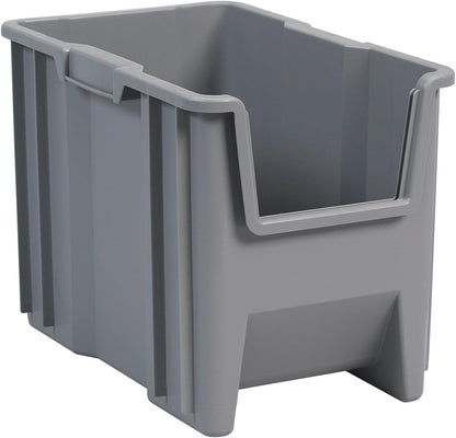 Akro-Mils 13018 Stak-N-Store Stackable Storage Bins, Heavy Duty Garage Storage Containers, Open Front Plastic Organizer for Tools, Shelves, Closet Organizer, 17-1/2" x 16-1/2" x 12-1/2", Clear, 2-Pack