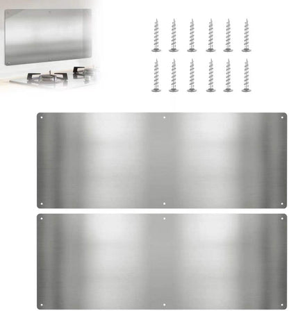 Stainless Steel Stove Backsplash, Kitchen Splatter Shield Silver 12"x16"