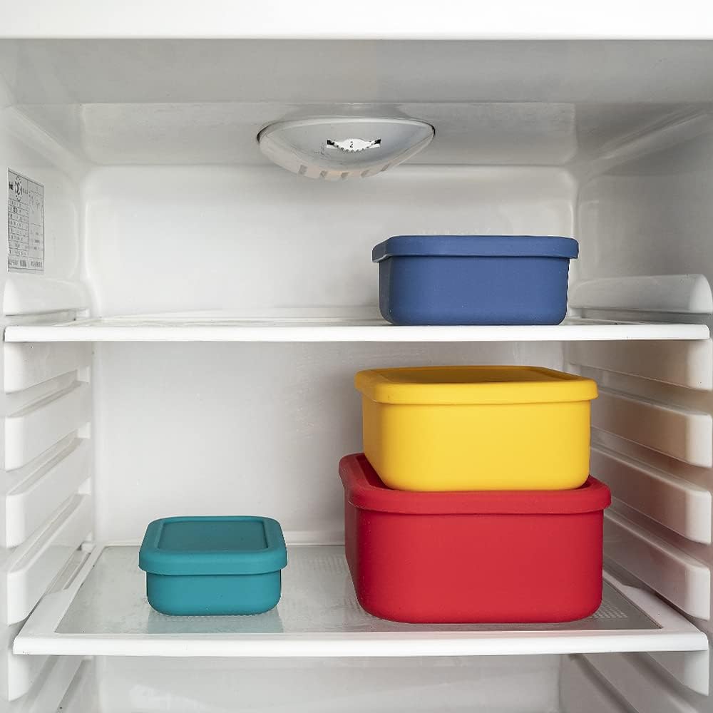 FENGCHEN Silicone Food Storage Containers Set - 4 Sizes & Colors - Meal Prep, Freezer to Oven - BPA Free, Stackable