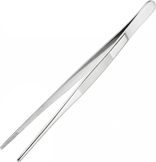 12-Inch Kitchen Tongs & Tweezers, Premium Cooking Utensils for Grilling, BBQ & Meat Handling, Stainless Steel Tong & Tweezer for Home Kitchen 1Pcs HULZJIL