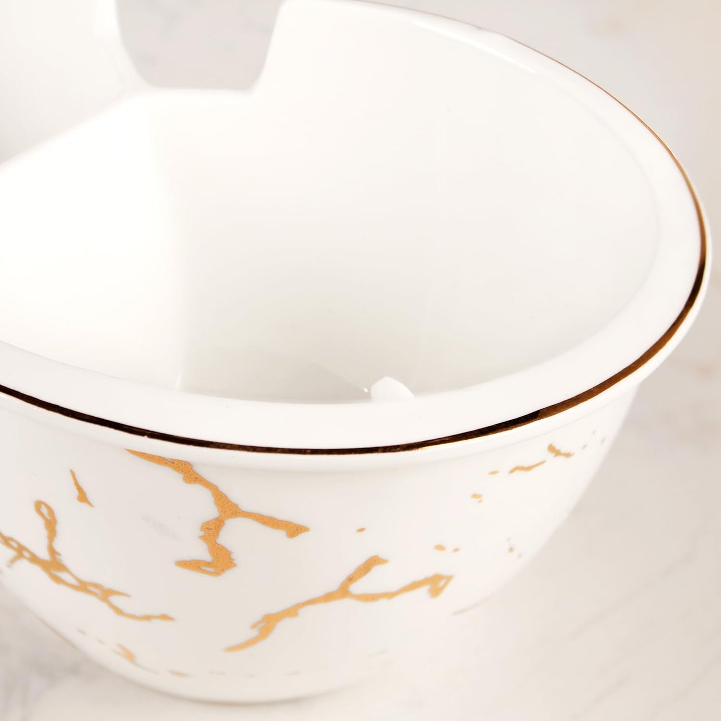 Chip and Dip Bowl Serving Set, Ceramic White Divider Bowl with bamboo base and 4 pcs forks, 34 Oz Seasonings side dishes Bowl Buffet Serving Set, for Entertainment parties, leisure