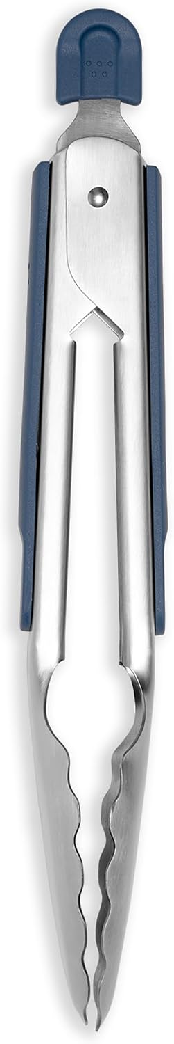 Misen Kitchen Tongs - Dishwasher Safe, Heavy Duty - Precision Stainless Steel Grilling Tool - Heat Resistant - Perfect for Serving and Air Frying - 13 Inch | Gray