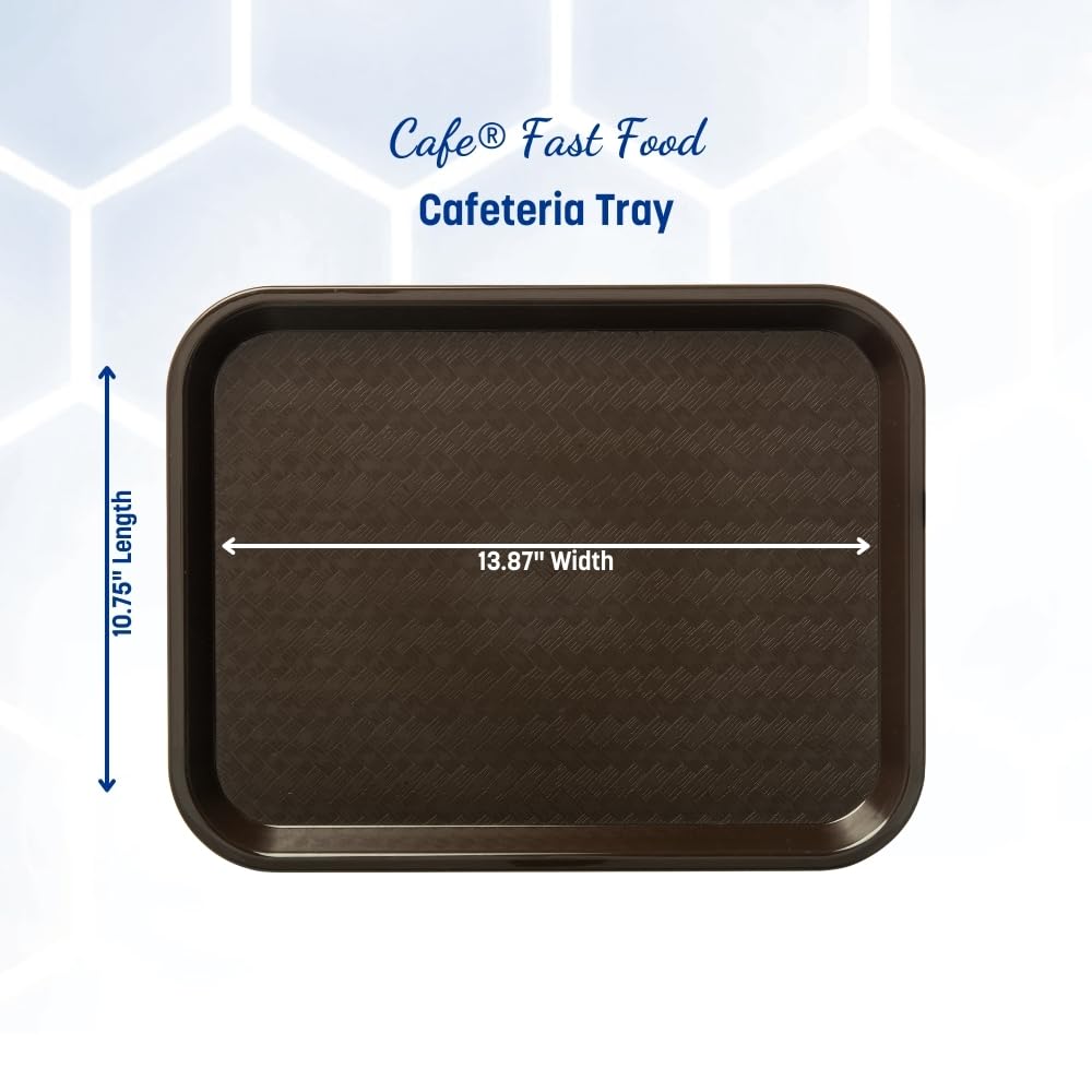 Carlisle FoodService Products CT101403 Cafe Standard Plastic Cafeteria/Fast Food Tray, NSF Certified, BPA Free, 14" Length x 10" Width, Black