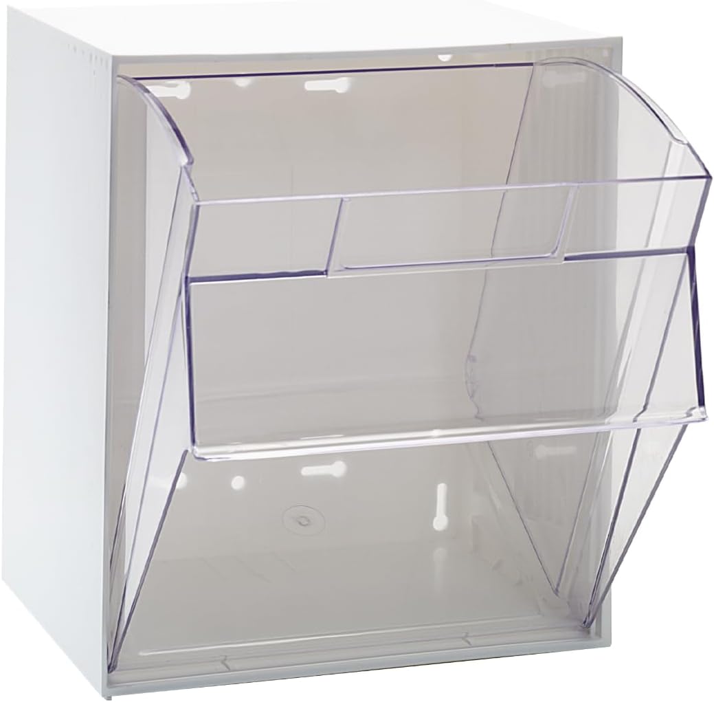 Quantum Storage Systems QTB302WT 2 Drawers Tip Out Cabinet Part Organizer White 14" H x 24" W x 12" D