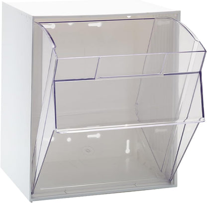Quantum Storage Systems QTB302WT 2 Drawers Tip Out Cabinet Part Organizer White 14" H x 24" W x 12" D
