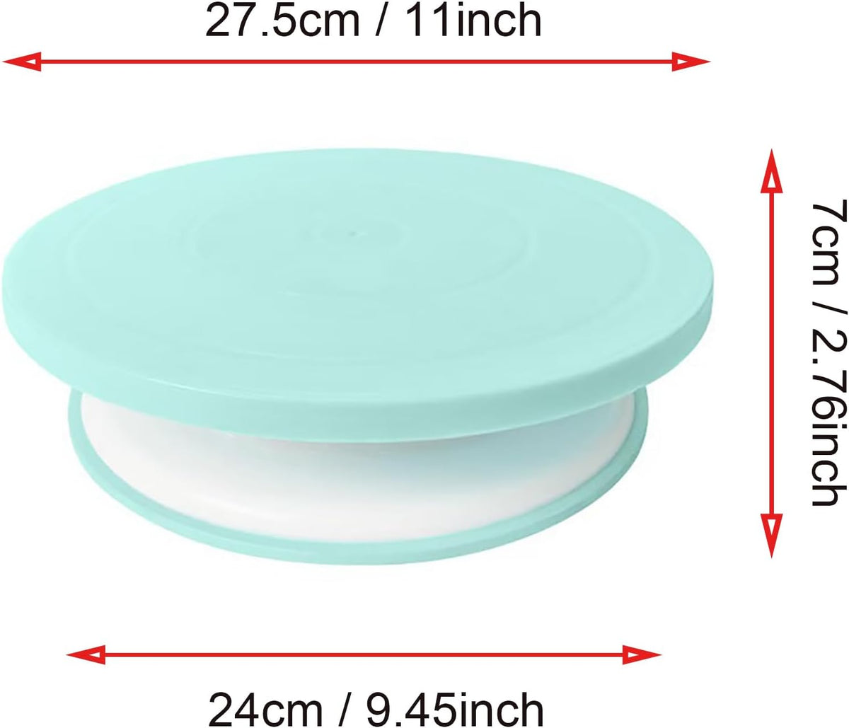Cake Decorating Turntable 11 Inch Cake Turntable Anti-slip Rotating Cake Stand for Decorating(1pcs Pink)